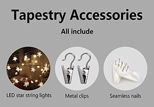 Mountain Tapestry + Led String Lights - Nature Landscape Tapestry Wall Hanging Sunset Forest Pink Tapestry (78.7 X 59 Inches) Including 20 Ft Led String Lights Gf034 #TOP1