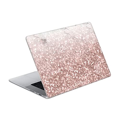 Vinyle MacBook Pro 16 A2485 sticker autocollant marbre rose glitter et skin protection Nature Magick