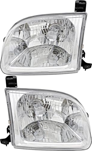 For Toyota Tundra Regular and Access Cab Headlights Lamps Set 2000 2001 2002 2003 2004 Halogen Driver and Passenger Side