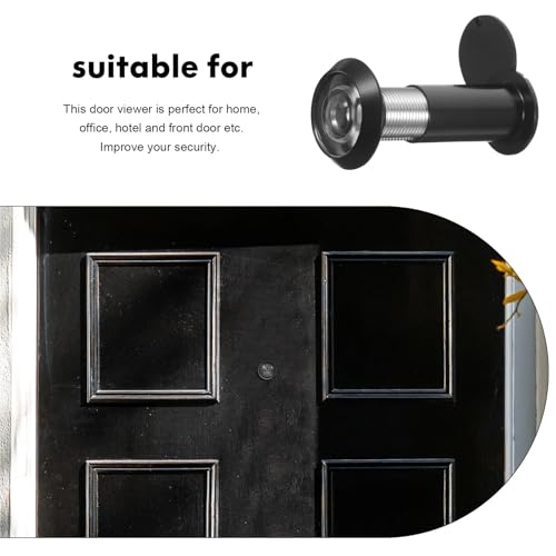 Mirilla para puerta 2 piezas ajustable 16mm aleación de zinc negro lente de vidrio ángulo de visión 220 grados anti apertura y rotación para hogar miniatura 3