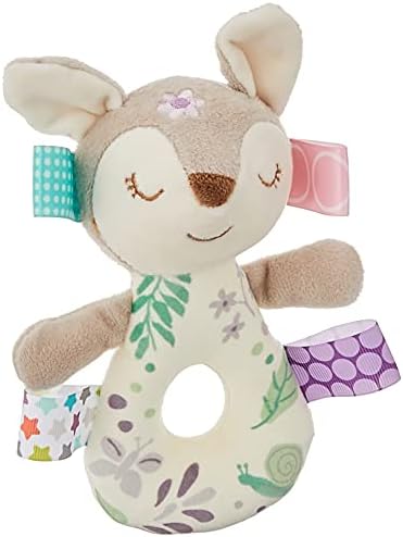 Taggies Embroidered Soft Ring Rattle, Flora Fawn