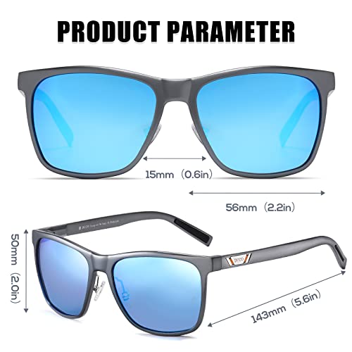 Image of DUCO Mens Sunglasses Polarized UV Protection Retro Rectangular Frame Sun Glasses for Driving Fishing 100% UV Blocking 3029H
