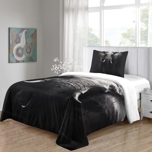 Parure de lit éléphant 3D avec housse de couette single aux finitions soignées