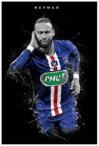 SDDLW1990 GemäLde Auf Leinwand European Football Leagueneymar Football Star für Moderne Familiendekoration Wandkunst Malerei Poster Druckt Bilder 15.7"x23.6"(40x60cm)  Kein Rahmen Cover