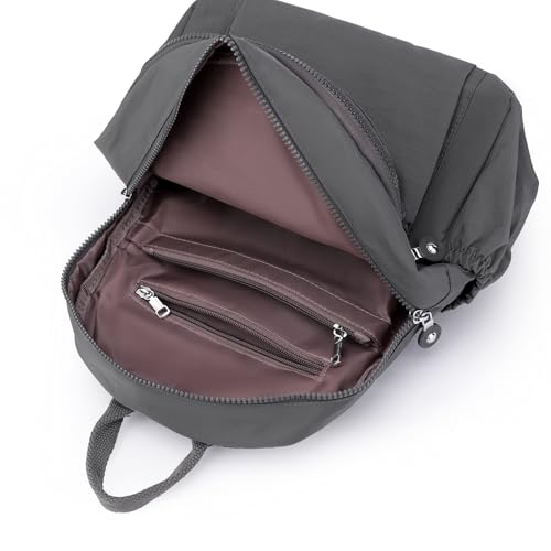 Image of Tanweibago Mini Nylon Women Backpacks,11L Small Ladies backpacks Casual Lightweight Women Shopping Travel Daypack (Neutral Gray)