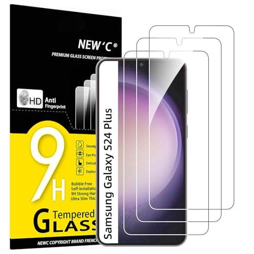 NEW'C 3�� �K���X�t�B���� Samsung Galaxy S24 Plus / S24+ �ɑΉ� �����K���X�t���ی�t�B���� �����Ȃ��A���ϋv9H�d�x�A�C�A�Ȃ�