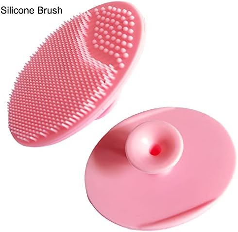 Mocarheri 3 Piece Baby Hair Brush & Comb Set, Goat Bristles Brush and Silicone Hair Massage Brush for Cradle Cap Treatment Wood Bristle Brush for Newborns and Toddlers