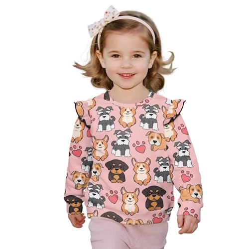 GePrint Girls Crewneck Sweatshirt Washable Toddler Girl Sweatshirt Clothes Outfit Comfortable Loose Tops for Girl 1-8 Years2