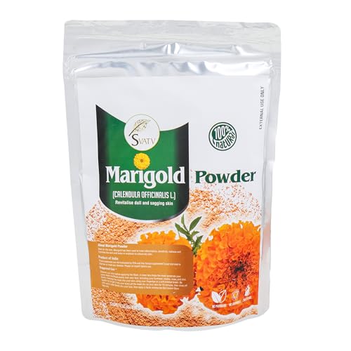 SVATV Marigold Powder | Calendula Powder | Skin Exfoliation | Relieves skin impurities | Tightens the Skin | Paraben & Sulfate Free - 227g, Half Pound, 8 Ounce