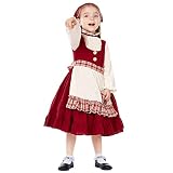 LANBETI Girls Oktoberfest Dress Little Red Riding Cosplay Costume German Bavarian Dirndl Dresses 4 P