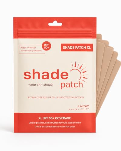 Sunscreen Body Patches UPF50+ (5 units/Pack) Extra Large UV Sun Protection Patches Targeted Sun Protection Sweat-Resistant Chemical-Free Hypoallergenic.