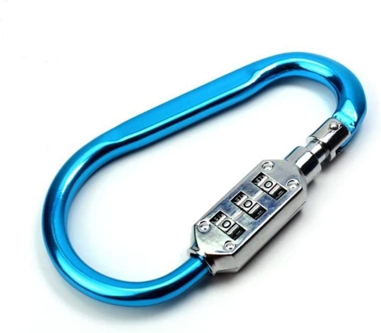 Lucchetto a combinazione con codice ripristinabile Moschettone for bagaglio a 3 cifre, strumento for password portatile, in lega di zinco(Silver,Silver)