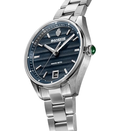 Image of SANDOZ Bachelin Premium Swiss Made Quartz Blue Dial Watch for Women - SZWLH0001114