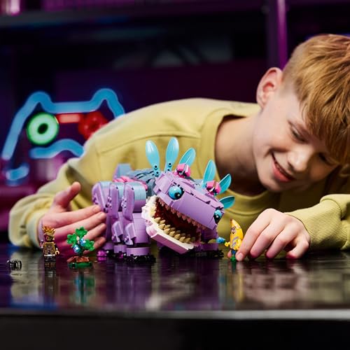 LEGO Fortnite Klombo Gaming Spielzeug - Spielset mit Minifiguren - Dinofigur mit Inselabenteuer-Schali und ORO auf Klombos Rücken - Gamer Geschenk für Jungen, Mädchen und Fans ab 10 Jahren - 77077
