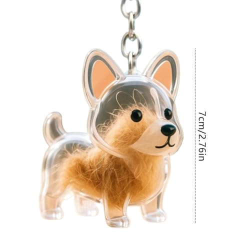 Hundehaaraufbewahrungs-Schlüsselanhänger, transparenter Kunststoffanhänger, Haustier-Memory-Kollektion für Taschen (Liegende französische Bulldogge)