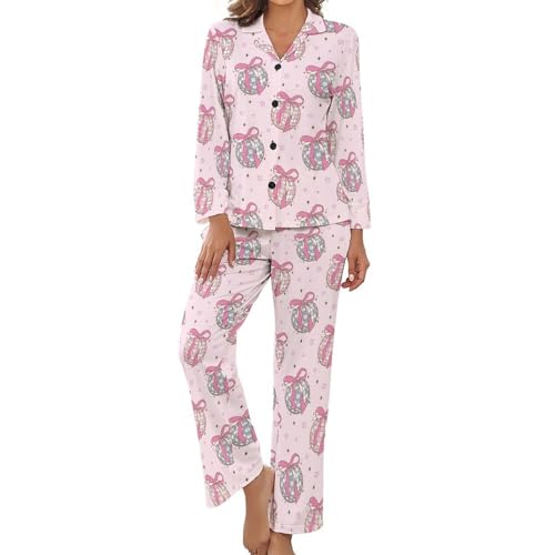 Anceky Conjunto de Pijama de Mujer deAAAAAAlarga con Botones y Bolsillos, 2 Piezas