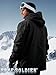 FREE SOLDIER Men's Waterproof Ski Snow Jacket Fleece Lined Warm Winter Rain Jacket with Hood Fully Taped Seams(Black,M)