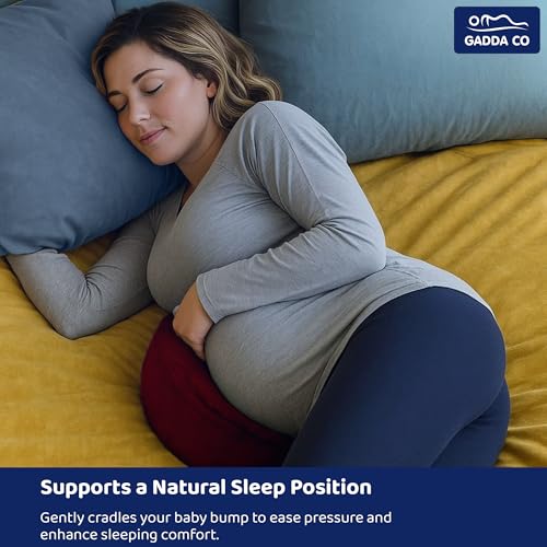 Image of GADDA CO Pregnancy Pillow for Women | Maternity Pillow for Pregnant Women Sleeping | Memory Foam Pregnancy Wedge Pillow for Belly & Back Support | Pillow for Maternity & Pregnant Moms | Maroon