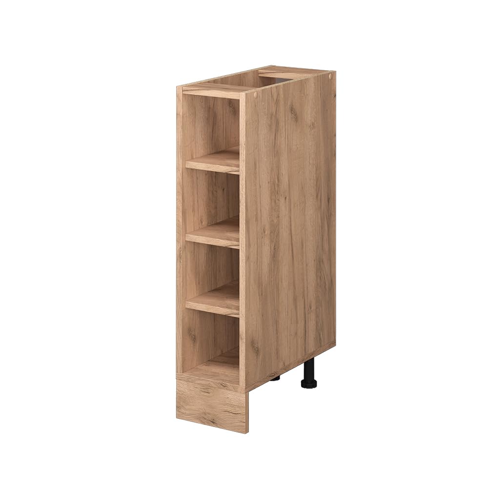 Vicco Scaffale da cucina R-Line, Rovere dorato, 20 cm senza piano di lavoro, per la libera combinazione all'interno di sistemi cucina modulari