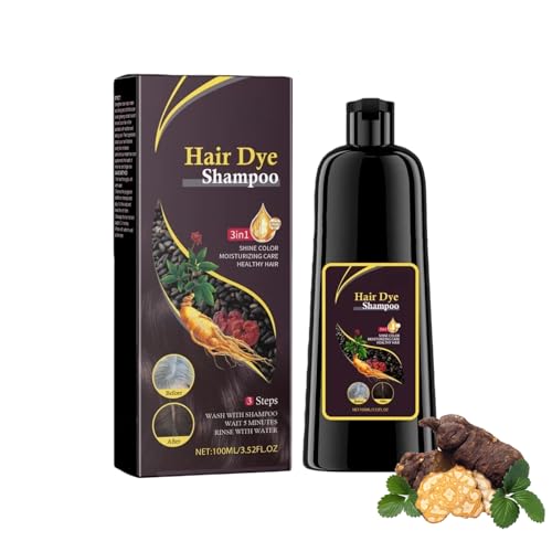 Shampoo Colorante 3 in 1 Marrone Naturale per Capelli Grigi, Colore Istantaneo, Dura 30 Giorni