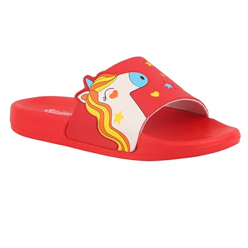 WELCOME EXTRA SOFT Classic Casual SLIDERS/SLIPPERS for KIDS| Comfortable & Light Weight | Stylish & Anti-Skid | Waterproof & Everyday Use for BOYS/GIRLS, K FANDOM-RED_10 (B0CJNVKB5B) Amazon Price History, Amazon Price Tracker
