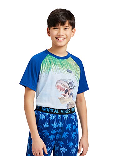 Boys 2-Piece Short Sleeve Pajama Set Kids Sleepwear PJs, Royal, XS3