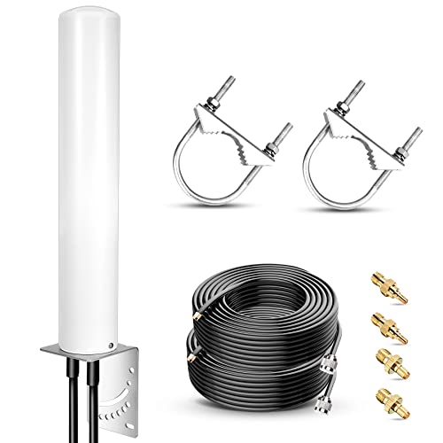 Nelawya 4G Lte Antenna Outdoor 12Dbi External Mimo Omnidirectional 698-2700 Mhz Antenna Compatible With 3G 4G Lte Router Netgear Nighthawk M1 Mr1100 Modem Ts9 Sma Crc9 Adapter Up To 15 Km Long #TOP26