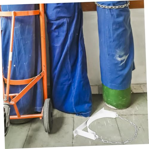 Support mural pour bouteille de gaz en acier durable avec chaîne robuste - 5