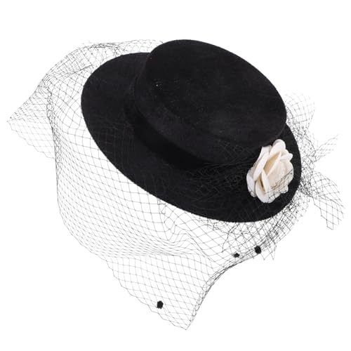 Chapeau de cérémonie féminin à large voilette accessoire de mode élégant de soirée