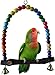 Bird Swing, Parakeet, Budgie and Hummingbird Swing Perch, Wooden Dowel Makes for Resting Spot, 1-Piece,Multi Color 5.5 x 5.6 Inch