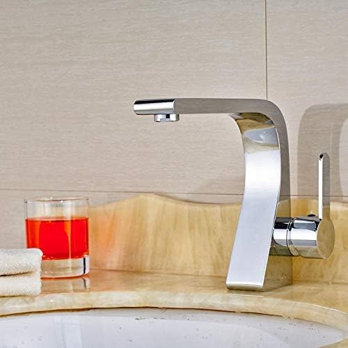 Mitigeur eau chaude et froide en chrome poli pour vasque de salle de bain