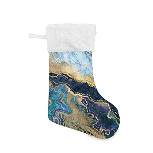 ODAWA Weihnachtsstrümpfe Blau Marmor Hängende Strümpfe Heimdekoration Weihnachtsstrümpfe für Familie Urlaub Party Weihnachtsdekoration 45 cm Cover