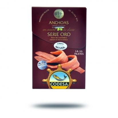 Filetes De Anchoa En Aceite De Oliva Codesa Serie Oro 14/16 Piezas 120 G.
