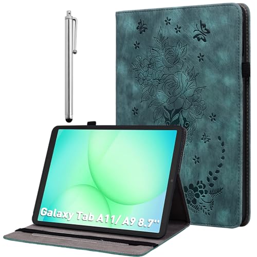 Étui Samsung Galaxy Tab A11 anti-choc vert avec support et stylet