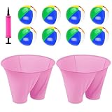 OMKSIH Baby Shower Diapers Games: Granny Pants Yard Game Toss with Bouncy Balls & Pump for Outdoor Party, Bridal Shower, Gender Reveal & More