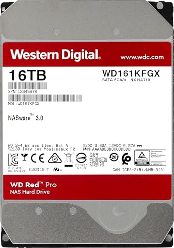 Image of Western Digital WD Red Pro Internal HDD 16TB CMR 3.5 inch SATA 7200rpm Cache 512MB NAS WD161KFGX-AJP Eco Package