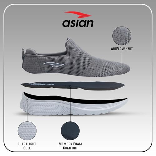 Image of ASIAN Wonderwalk-22 Men's Walking Shoes with Soft Memory Foam Insole, Breathable Knit Upper & Lightweight Bouncy EVA Sole | Ideal for Casual Wear, Jogging, & Travel