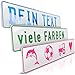 Produktbild schildEVO 1 Fun-Schild geprägt | Weiß mit Wunschtext bis zu 16 Zeichen | Aluminium Namensschild | Individuelles Fun-Kennzeichen | Bohrlöcher & Saugnäpfe