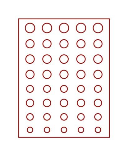 Lindner 2555E Velourseinlage rot bandeja interior de coleccionismo