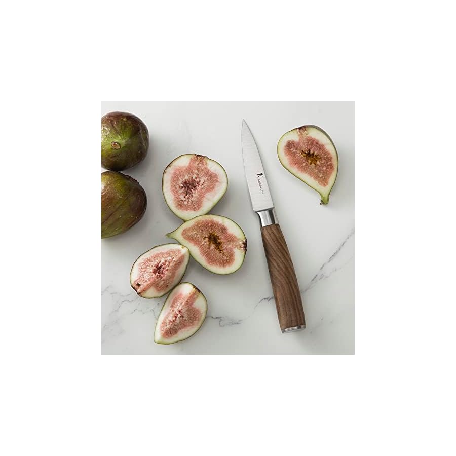 Kangdelun Natura Series 15 PCS Knife Block Set, Ultra Sharp High Carbon Stainless Steel with Wooden Handle