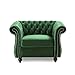 Leila Chesterfield Velvet Club Chair, Emerald