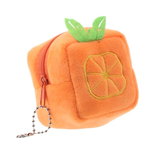 Adorable Plush Coin Purse Small Fuzzy Fruit Shaped Women Change Purse Coin Bag Zipper Kawaii Pouch