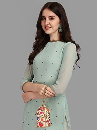 Image of Hritika Women Faux Georgette Sequin Pattern Straight Kurta set (Hrkb0070 Parent)