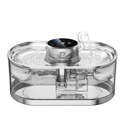 Fuente de Agua para Gatos Recargable 3 L de Acero Inoxidable