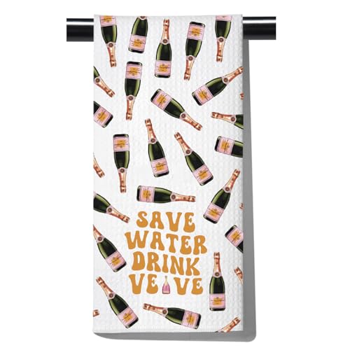 VEUVE Clicquot Champagne Towel - Housewarming Gift for Champagne Lovers, Save Water, Drink in Style