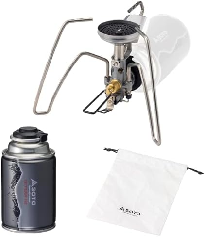 ソト(SOTO) 日本製 シングルバーナー マイクロレギュレーター搭載 (高火力 風に強い) CB缶 軽量 コンパクト 収納ポーチ付 ハイパワー カセットボンベ ソロ デュオ キャンプ トレッキング 登山 レギュレーターストーブ TriTrail(トライトレイル)・CB TOUGH 125セット ST-350TB