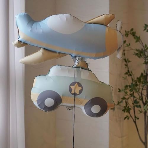 Image of Airplane Balloons 2 Pieces Matte Airplane Balloon Aeroplane Balloons | Airplane Foil Balloon Large Beautiful Caricature Decor Children Birthday Party Decoration for Boys Girls Birthday Decoration