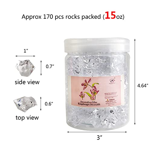15 Oz Clear Acrylic Ice Rocks Gems Stones Fake Crystal Dazzlers Cubes Diamonds For Glass Vase Filler,Wedding Centerpieces,Resin Arts Crafts,Aquarium,Table Scatter,Home Decoration #TOP5