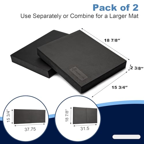 Image of StrongTek Extra Wide Foam Balance Pad for Physical Therapy, 19 inch X 15.8 inch X 2.4 inch, High-Density TPE Foam Pad for Exercise, Enhanced Stability, Core Strength, Non-Slip & Water-Resistant, for Fitness, Yoga