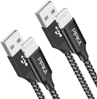 PIPIKA kabel iPhone,[2 opakowanie 0,5 m] z certyfikatem Apple MFi kabel Lightning ładowarka iPhone nylon pleciony kabel szybkie ładowanie dla iPhone 14/13/13 Pro Max/12/12 Mini/12 Pro/11/11 Pro